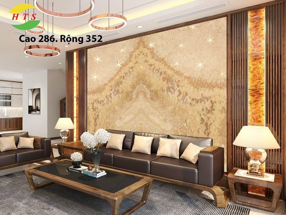 tranh đá ốp vách sau ghế sofa